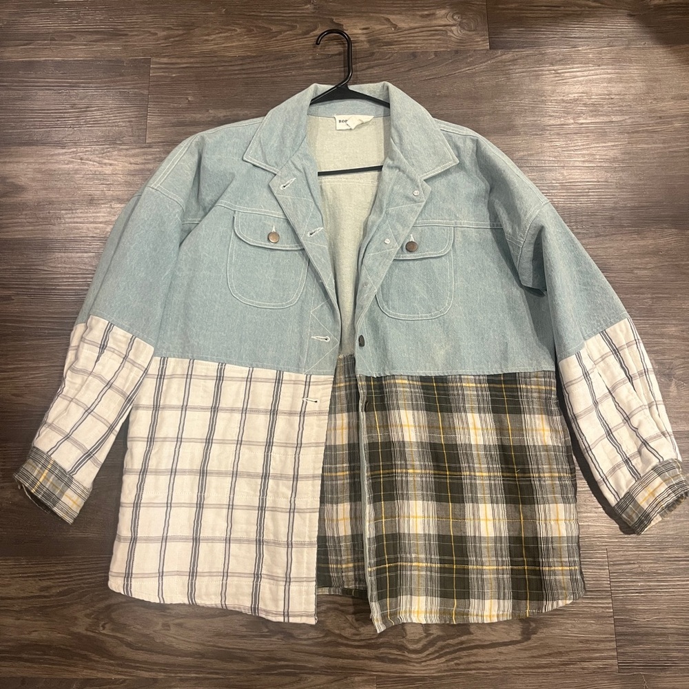 Plaid jean jacket